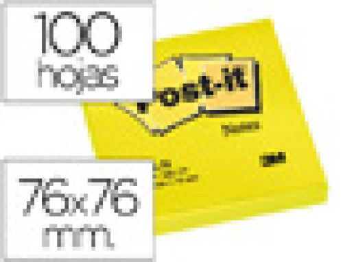 Bloco de notas adesivas post-it amarelo 76 x 76 mm , Post-it , 27299 , 3134375221382